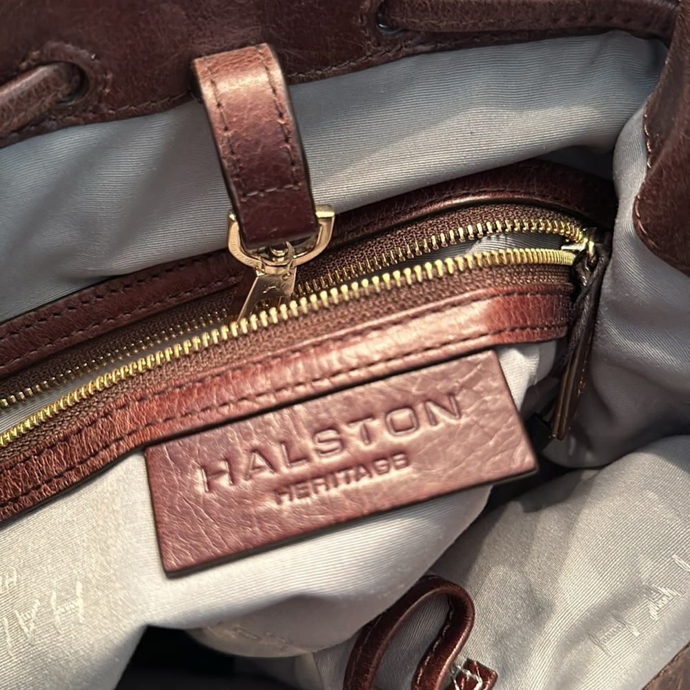 HALSTON LEATHER AND SUEDE BACKPACK PURSE - Picture 7 of 8